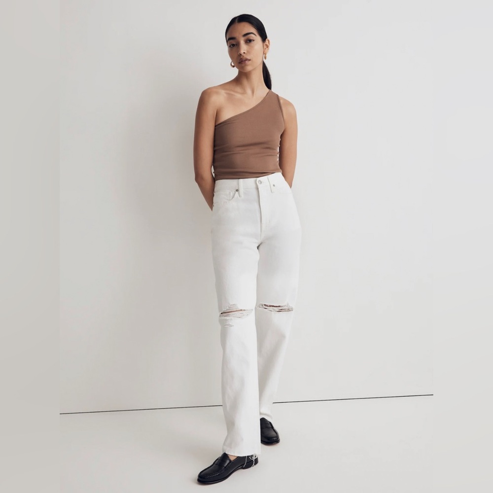 NWT Madewell Baggy Straight Jean in Tile White